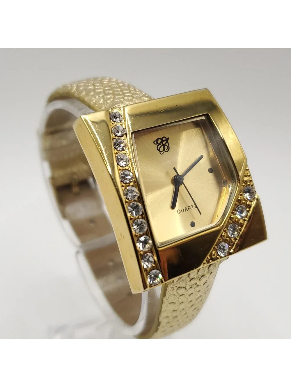 Elizabeth Taylor Quartz Womens Watch 29mm Square Gold Tone New Battery